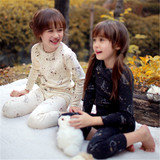 2016春装新款 韩国童装 女童甜美卡通图案保暖家居服套装