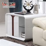 VVG 现代简约圆角角几时尚现代客厅沙发边几白色环保烤漆卧室边柜