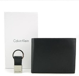 美国海淘代购Calvin KleinCK真皮男士对折钱包短款现货钥匙扣钱夹