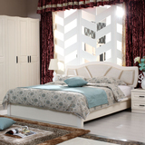 铂森 简约现代板式床双人床 高箱储物床婚床软靠板式床1.8米