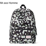 Mr.ace Homme印花双肩包女韩版中学生书包学院风电脑包大容量背包