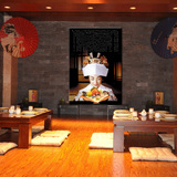 日本餐厅墙面装饰画寿司料理店挂画日式自助餐厅饭馆壁画人物画女