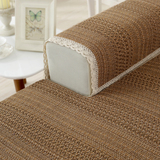 亚麻沙发垫布艺四季欧式简约现代纯色真皮咖啡色防滑冬加厚垫子