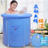 浴盆塑料儿童沐浴桶 充气浴缸泡澡桶双人水美颜折叠浴桶 加厚成人