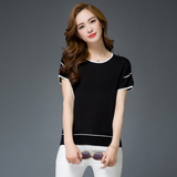 【天天特价】韩版冰丝蝙蝠衫宽松显瘦蝙蝠袖针织短袖T恤衫女大码
