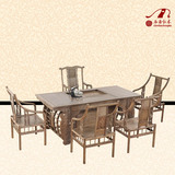 红木茶桌 鸡翅木茶桌椅组合 将军茶台 茶几 中式仿古 茶艺桌 实木