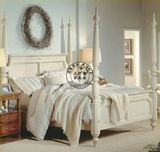 乡村田园风格白色实木床1.8米时尚白色床结婚床大床架卧室家具床