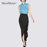 MeetMetro2016夏季新款名媛气质长裙时尚包臀半身裙套装女两件套