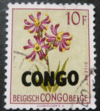 刚果共和国1960年比属刚果花卉邮票加盖刚果一枚