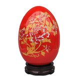 景德镇陶瓷 中国红小花瓶  蛋形瓶 现代时尚家居装饰品 陶瓷摆件