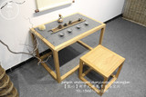 中式禅意茶桌老榆木免漆茶桌台茶楼茶桌椅组合实木家具专业定制