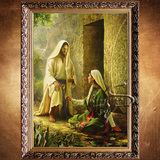 天主教耶稣圣像手绘仿真走廊过道玄关人物欧式现代油画定制包邮