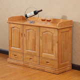 餐边柜 碗柜储物柜现代中式橱柜带三门多功能 特价 全实木茶水柜