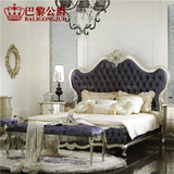 新古典双人床欧式大床后现代卧室实木布艺奢华高档婚床样板房家具