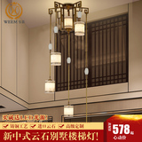 新中式西班牙云石灯现代吊灯全铜客厅吊灯餐厅卧室天然进口云石灯