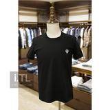 正品Dolce&Gabbana杜嘉班纳DG男式全棉黑色短袖圆领T恤打底衫