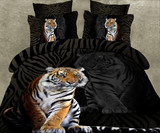 创意个性3D立体动物四件套床上用品床单被套豹子老虎梦幻星空