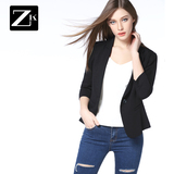 ZK黑色通勤一粒扣小西装女装修身百搭显瘦西服外套潮2016春装新款