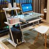 蔓斯菲尔电脑桌台式 简易书桌 简约办公桌 环保家用玻璃电脑桌