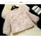【天天特价】新款特价促销短款女装进口整皮兔毛皮草外套韩版修身