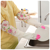 冬季厨房耐用加厚护肤乳胶清洁家务手套洗碗洗衣橡胶加绒防水手套