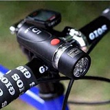 心动力 F203前灯 5LED自行车手电山地车灯送电池灯架能照10米左右