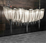ATLANTIS吊链流苏灯复式楼梯灯设计奢华餐厅酒店长方形铝链吊灯具