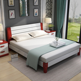 简约现代卧室1.8米实木双人床欧式1.5米白色公主床1.2松木单人床