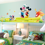 迪士尼贴画 米妮米奇卡通贴纸儿童房卧室装饰可移除墙贴包邮