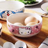 旬家 大号韩式骨瓷米饭碗卡通陶瓷餐具碟勺沙拉碗筷组合家用套装