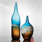 现代简约彩色水晶玻璃花瓶器创意时尚家居装饰客厅琉璃工艺品摆件