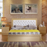 储物床软包板式高箱多功能抽屉1.5 1.8米 双人收纳气动木头大婚床
