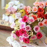 我爱美图道具 明丽玫瑰花束 15头小珍珠玫瑰 拍摄道具仿真玫瑰花