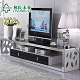 林氏木业现代钢化玻璃茶几+电视柜客厅套装组合成套家具Y-TV209
