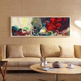 现代简约卧室长幅床头画中式水墨抽象油画客厅装饰画沙发背景墙画