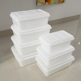 塑料保鲜盒 白色带盖保鲜盒 长方形冰盒/饭盒/塑料盒 冰箱保鲜盒