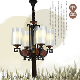 新中式灯具简约铁艺 高档红木吊灯非洲黄花梨木  现代客厅灯餐厅