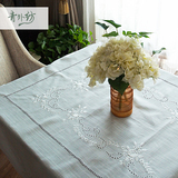外贸 纯白底色 英伦风 刺绣镂空 工艺大餐桌布 盖布 钢琴巾