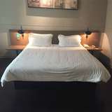 宾馆家具全套 公寓用床头柜靠背 出租房床架 酒店客房标间板式床