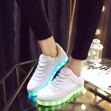 新款潮流发光鞋七彩闪光灯LED夜光鞋男女款情侣板鞋USB充电荧光鞋
