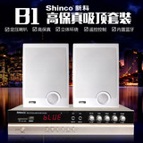 Shinco/新科 B1壁挂音箱功放机套装公共广播商场超市壁挂音响套装