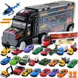 包邮儿童大卡车货柜车合金车模型玩具运输车套装男孩玩具61节礼物