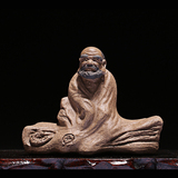 陶立方 茶宠摆件 小件茶宠文玩饰品雕塑摆件树桩达摩
