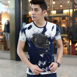 2016年夏装男装大码男士短袖T恤韩版修身简约中国风半截袖小衫潮