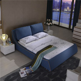 卓蒙 布艺床可拆洗简约现代布床1.8米双人床小户型婚床软床卧室床