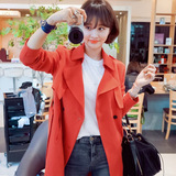 2016春季新品韩国东大门品牌女装韩版风衣中长款外套