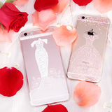 爱极客女神蕾丝婚纱iPhone6手机壳苹果6s plus硅胶套软壳新款浮雕