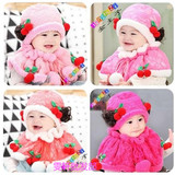 秋冬装0-1-2-3-4岁女宝宝帽子婴儿童棉帽女童套装加厚披肩二件套