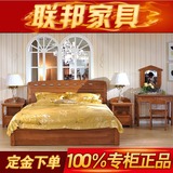 联邦家具依洛歌系列田园蜜语J12503B 卧室双人床 1.8米实木储物床