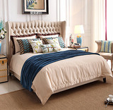 特价简约现代美式棉麻多件套家居装饰床品别墅样板房定制床品含芯